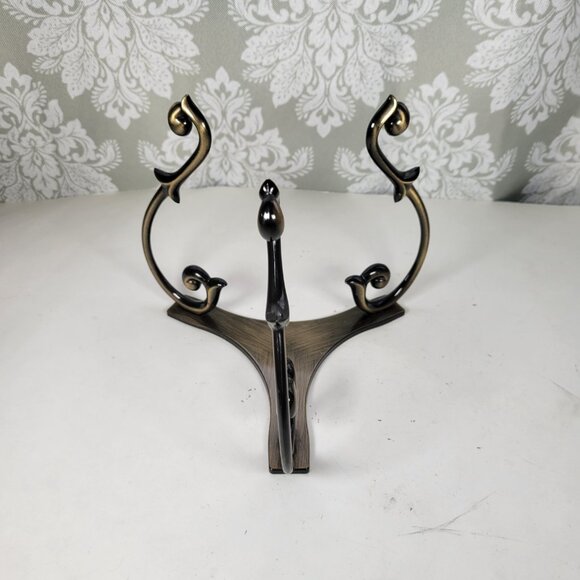 Orb Holder /  Candle Base Holder / PartyLite Soliloquy Antique Brass Scroll - Picture 2 of 7